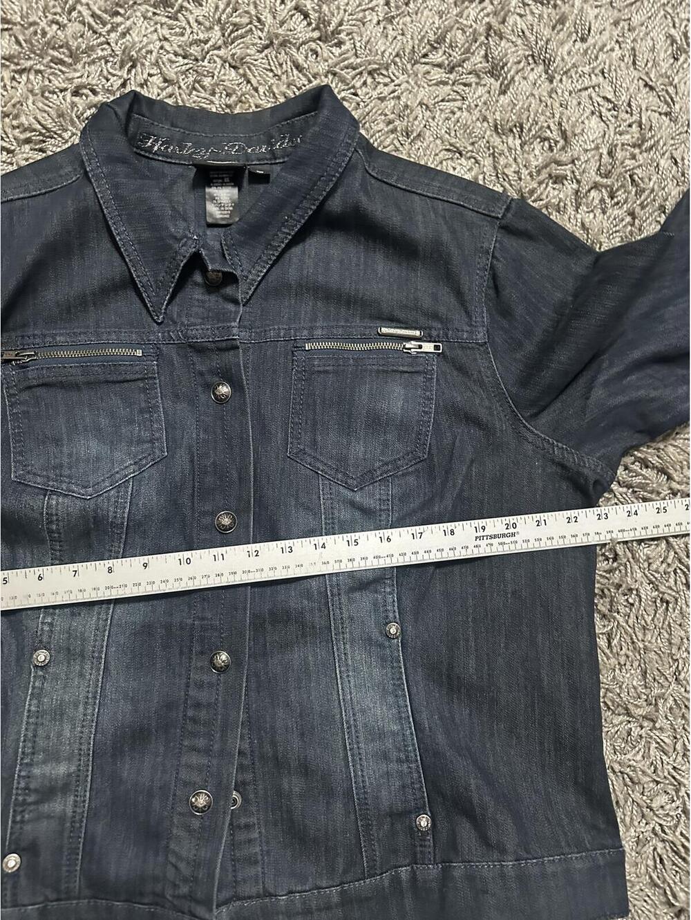 2000s Womens Harley Davidson Denim Jacket Size 1X - Picture 8 of 8